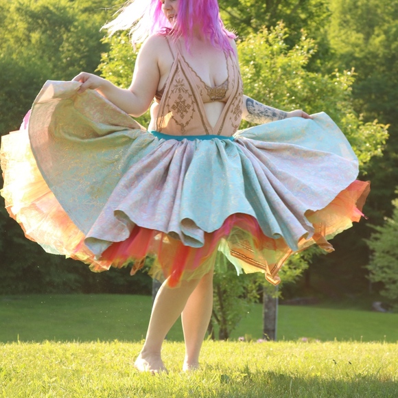 Lions & Yellowcake by Jennifer Weiler Dresses & Skirts - Rainbow Petticoat Brocade Fantasy Bridal Skirt